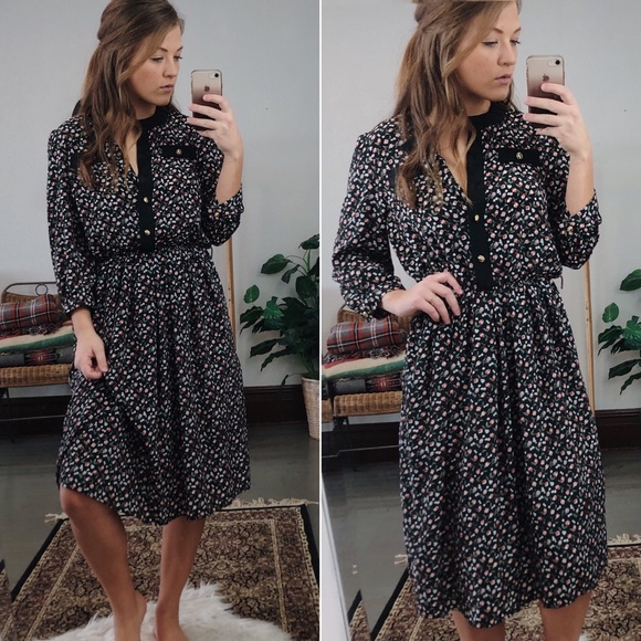 Vintage Dresses & Skirts - //VINTAGE// 80s Floral Dress